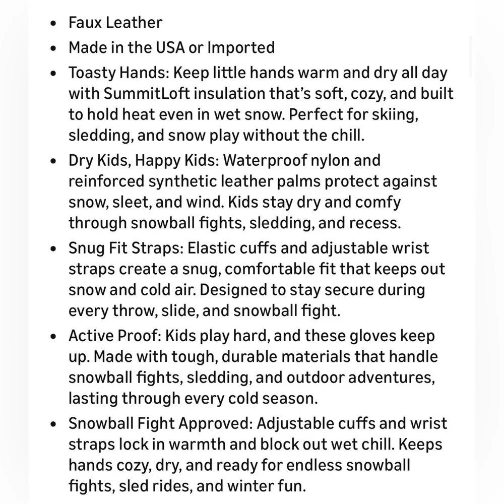 Kids Snow & Ski Gloves